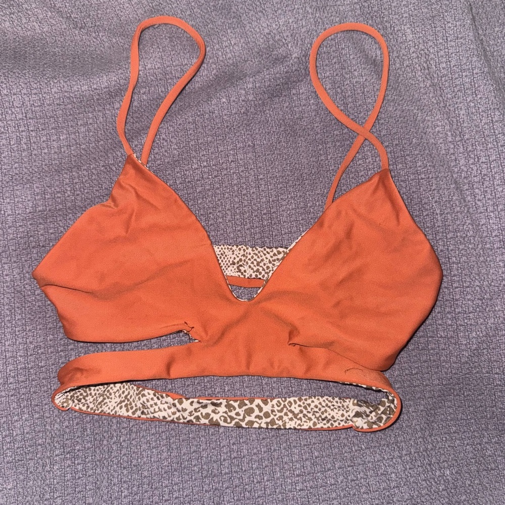 Acacia Rust Orange Strappy Bralette M